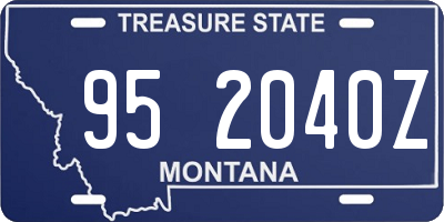 MT license plate 952040Z