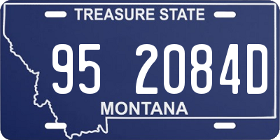 MT license plate 952084D