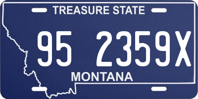 MT license plate 952359X