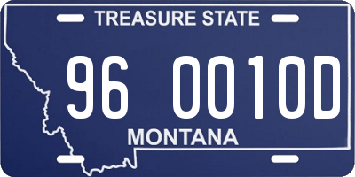 MT license plate 960010D