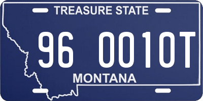 MT license plate 960010T