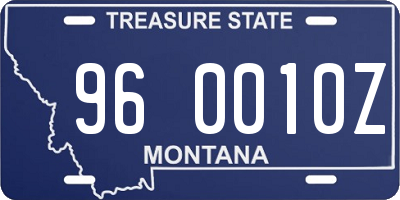 MT license plate 960010Z