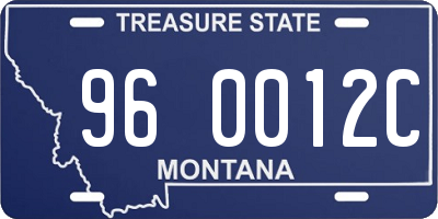 MT license plate 960012C