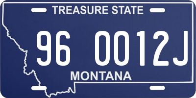 MT license plate 960012J