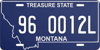 MT license plate 960012L
