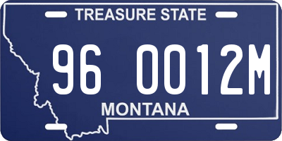 MT license plate 960012M