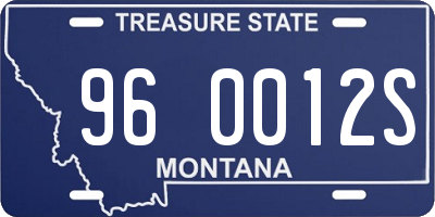 MT license plate 960012S