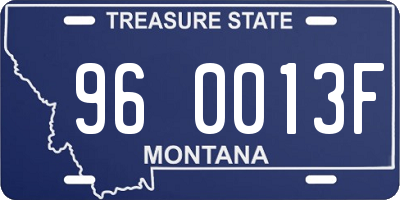MT license plate 960013F