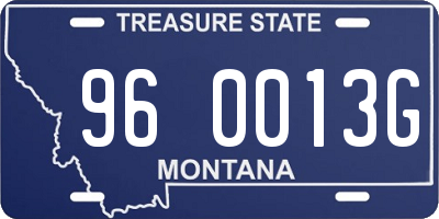 MT license plate 960013G