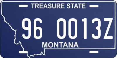 MT license plate 960013Z
