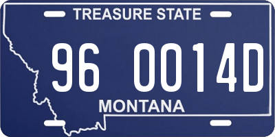 MT license plate 960014D