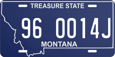 MT license plate 960014J