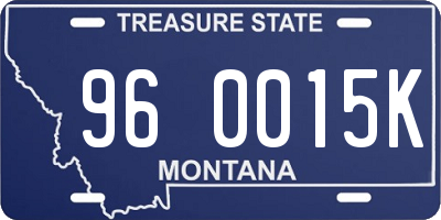 MT license plate 960015K