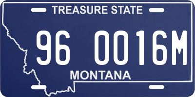 MT license plate 960016M