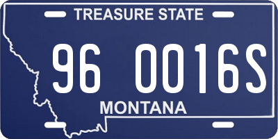 MT license plate 960016S