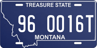 MT license plate 960016T