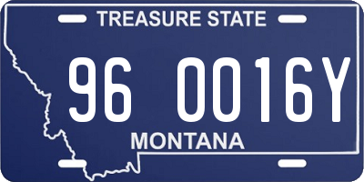 MT license plate 960016Y