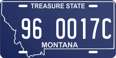 MT license plate 960017C