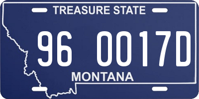 MT license plate 960017D