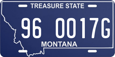 MT license plate 960017G
