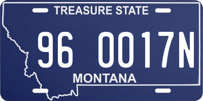 MT license plate 960017N