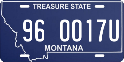 MT license plate 960017U