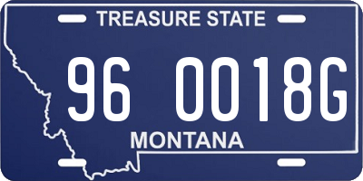 MT license plate 960018G