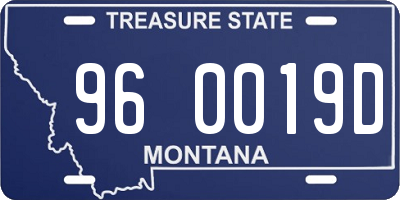 MT license plate 960019D