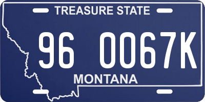 MT license plate 960067K
