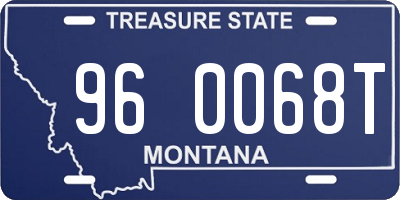 MT license plate 960068T