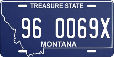 MT license plate 960069X