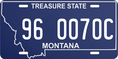 MT license plate 960070C