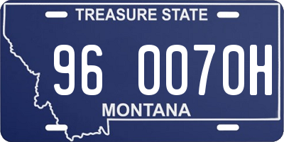 MT license plate 960070H