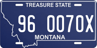 MT license plate 960070X