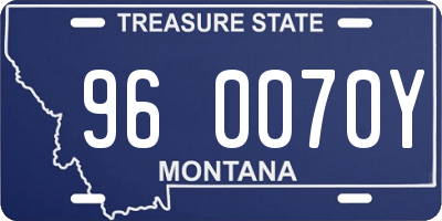 MT license plate 960070Y