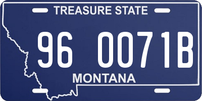 MT license plate 960071B