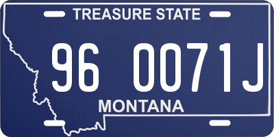MT license plate 960071J