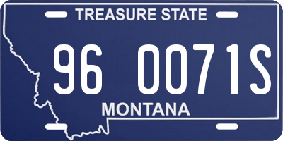 MT license plate 960071S