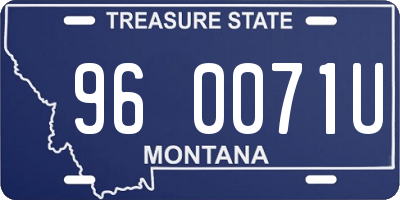 MT license plate 960071U