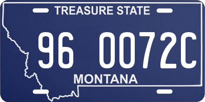 MT license plate 960072C