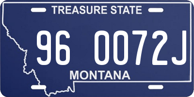 MT license plate 960072J
