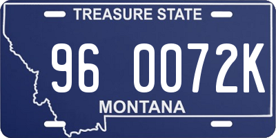 MT license plate 960072K