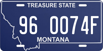 MT license plate 960074F