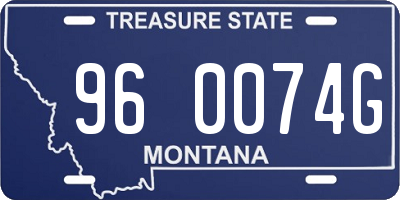 MT license plate 960074G
