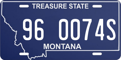 MT license plate 960074S