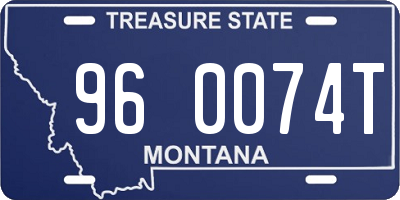 MT license plate 960074T