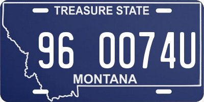 MT license plate 960074U