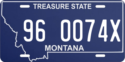 MT license plate 960074X