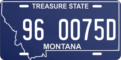 MT license plate 960075D