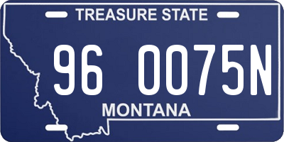 MT license plate 960075N